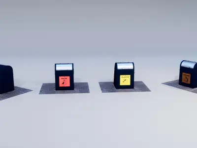 Urban Recycling Container 2 Low-poly 3D model