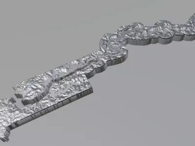 Gambia Terrain Map 3D model