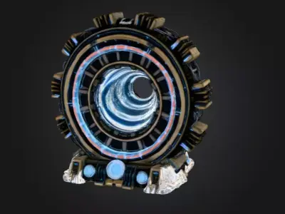 Quantum Rift Gate Portal Low-poly 3D model