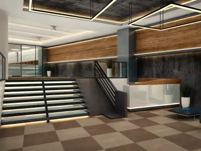 Office Design Low-poly 3D model