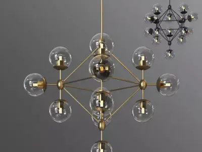Dortch 15 Light Sputnik Chandelier 3D model