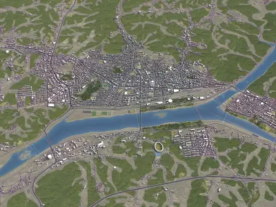 Andong - City 3D Model Low-poly 3D model