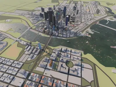 City-modern city- urban 3D model