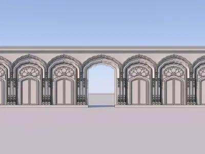 Heeramandi Arch Wall Panel 3D model