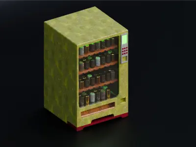 Vending machine Low-poly 3D model 3