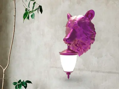 Bear Head Wall Lamp 3D print model purchase