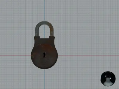 Rusty Basic Lock Low-poly 3D model