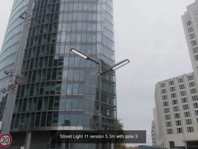 Street Light 11 with pole 3 3D Model Pack
