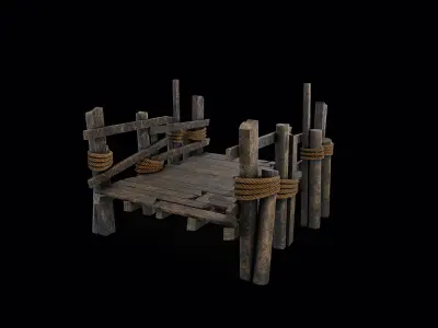 Wooden Bridges Low-poly 3D model purchase