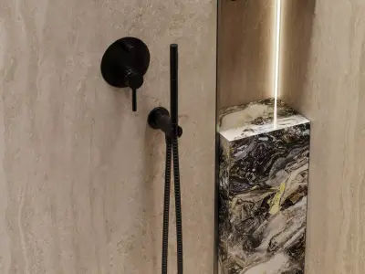 Corner shower cabin 02 corona  Low-poly 3D model