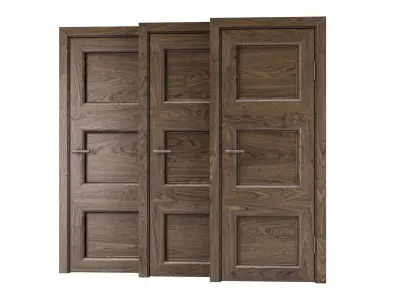 Wooden Door Set V3  3D model
