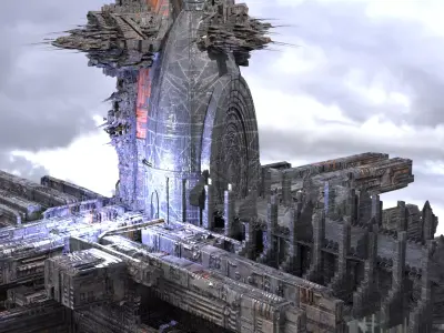 Cyberpunk Relay disruptor City Elite Tower 3D model