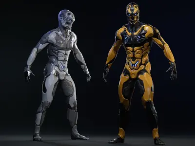 Sci-Fi Human M8 Low-poly 3D model