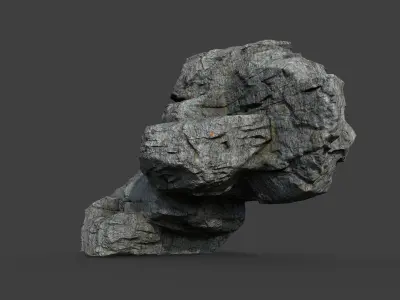 Cliff Rock 4-5 Low-poly 3D model