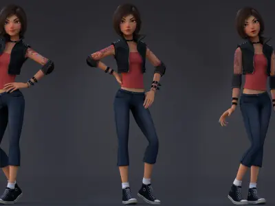 Violet Rig 2 outfit Low-poly 3D model
