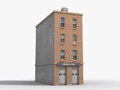 Apartment Building x12 Low-poly 3D model