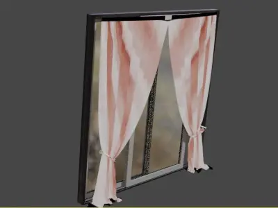 Curtainand Window Free 3D model 3D print model