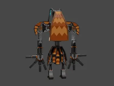 Female Robot Low-poly 3D model