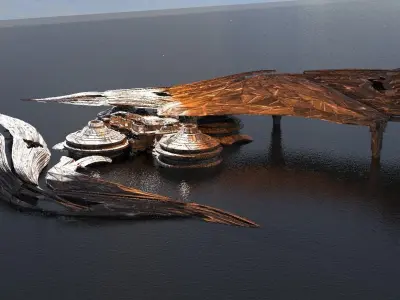 Ocean alien base rig  1 3D model