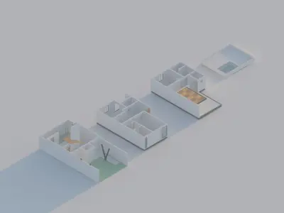 3 FLoors House Free 3D model