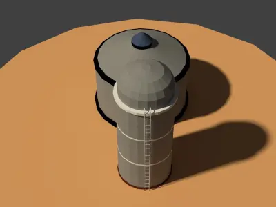 Low Poly Farm Silos Low-poly 3D model