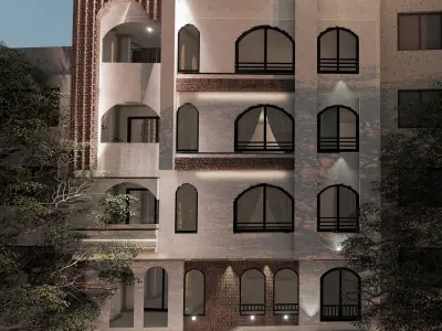 5 Story Building Facade Design 3D model