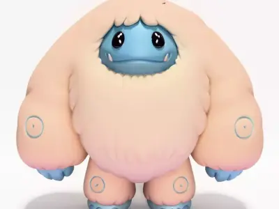 Snow Yeti Chibi Sofubi Style Pop Mart toy 3D print model