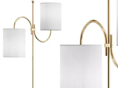 CHICANE table lamp in gold with lampshade 3D model