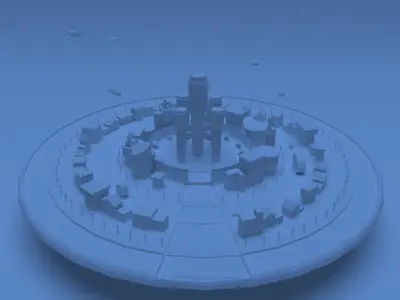 Low Poly City Illustration Low-poly 3D model