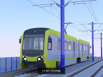 LA metro bridge and station 3D Model Pack