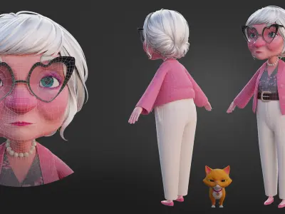 Grandma Stylized Character 3DModel