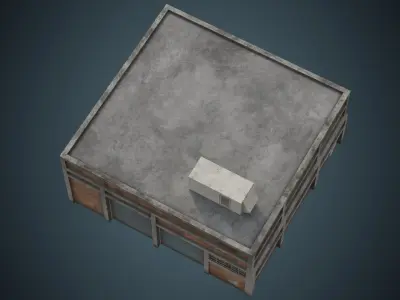 Industrial Building 1B Low-poly 3D model