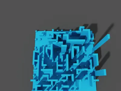 Tiny Voxel City Low-poly 3D model