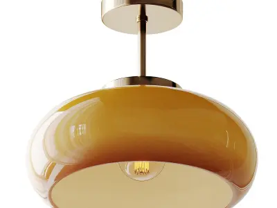 Medieval Vintage Semi Flush Ceiling Light 3D model