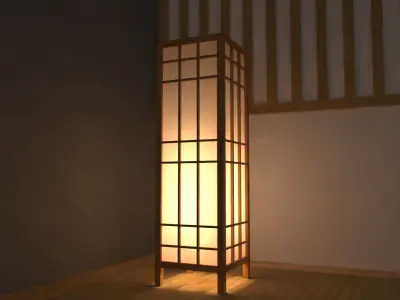 andon japanese floor lamp 3D print model