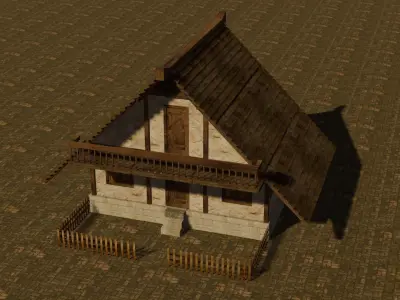 Medieval house six 10 Low-poly 3D model
