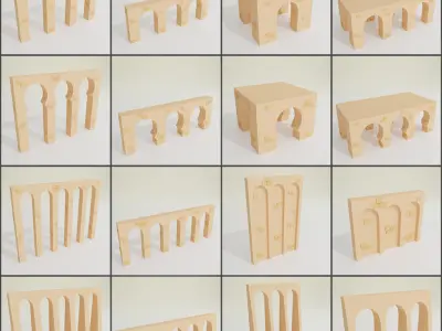 Arabic style set Low-poly 3D model