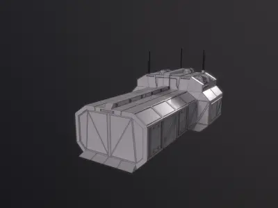 Planetary Garage Module Low-poly 3D model