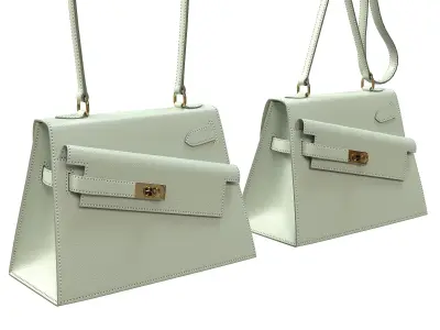 Hermes Kelly Sellier en Desordre Mint Low-poly 3D model