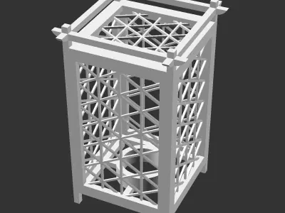 Kumiko Japanese Shoji Lantern - Mitsukude 3D print model