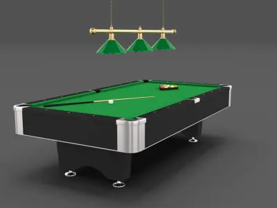 8 Ball Pool Table Setting 3D model