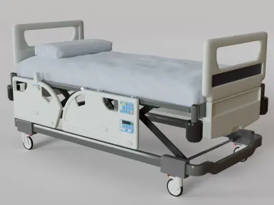 Hospital Corridor 3d Scene Low-poly 3D model