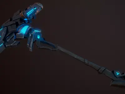 Sci-Fi Battle Axe 2  Low-poly 3D model