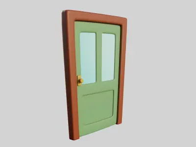 Cartoon Door 11Gb Low-poly 3D model