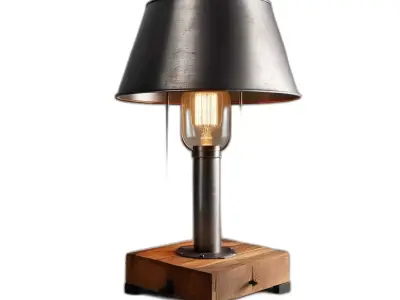 Industrial Vintage Edison Bulb Table Lamp Low-poly 3D model