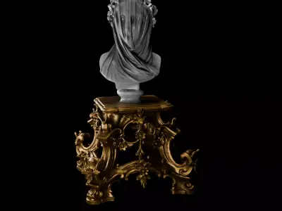 Classical Display Set - Veiled Bust and Decorative Pedestal Pack 3D model