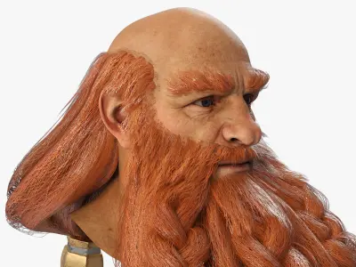  Dwarf Game Character Head 