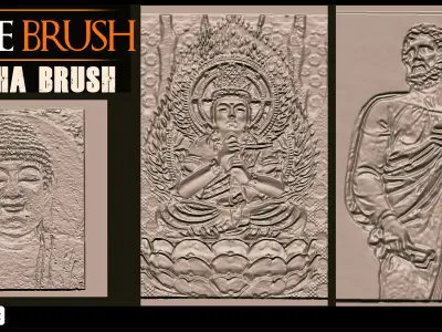 40 Real Alpha Stone Brushes-Vol 08 3D model