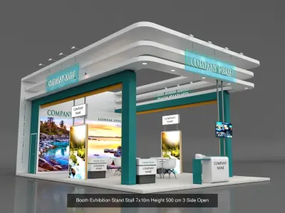 10 Exhibition Stand Stall Booth 3D model 3D Model Collection 3D Model Pack