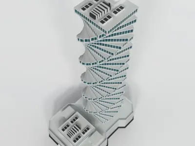 Futuristic Building 3D model purchase
